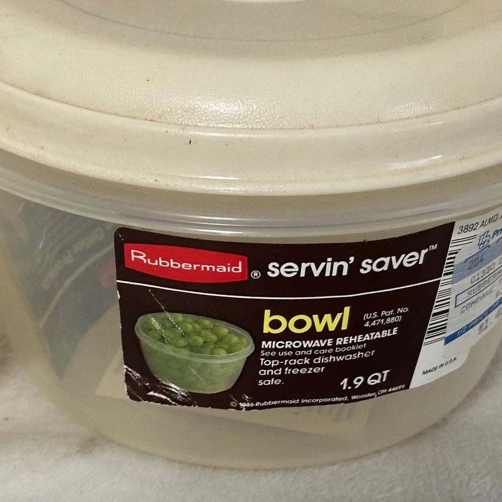 Vintage Rubbermaid Servin' Saver Food Storage Set 5pc Almond New Vintage Contain